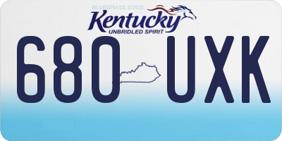 KY license plate 680UXK