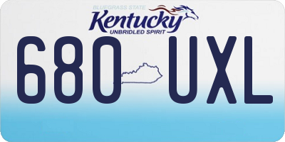 KY license plate 680UXL