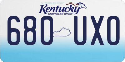 KY license plate 680UXO
