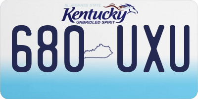 KY license plate 680UXU