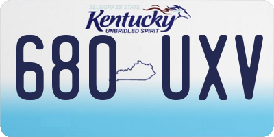 KY license plate 680UXV