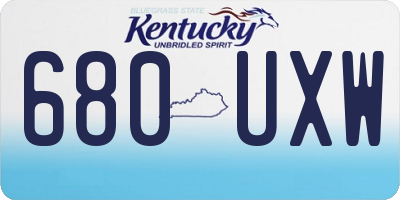 KY license plate 680UXW