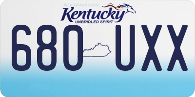 KY license plate 680UXX