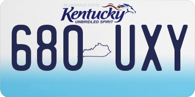 KY license plate 680UXY