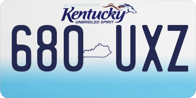 KY license plate 680UXZ