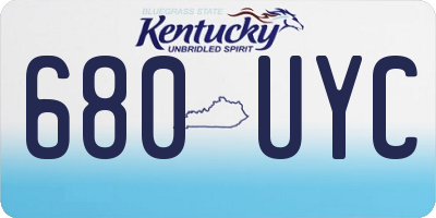 KY license plate 680UYC