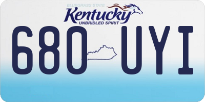 KY license plate 680UYI