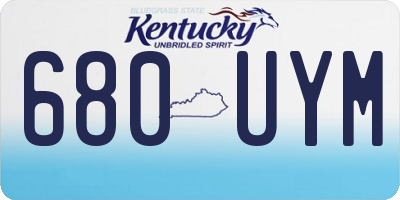 KY license plate 680UYM