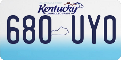KY license plate 680UYO