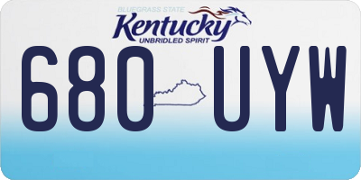 KY license plate 680UYW