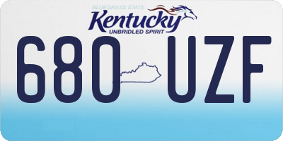 KY license plate 680UZF