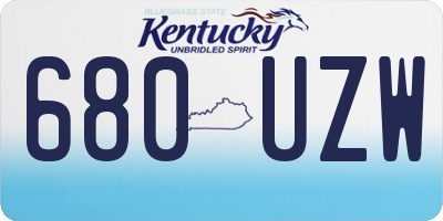 KY license plate 680UZW
