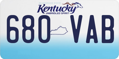 KY license plate 680VAB