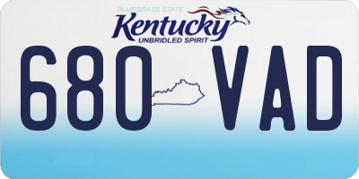 KY license plate 680VAD