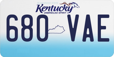 KY license plate 680VAE