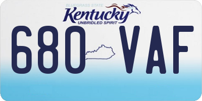 KY license plate 680VAF