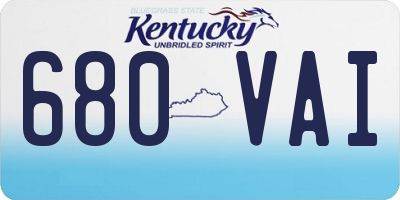 KY license plate 680VAI