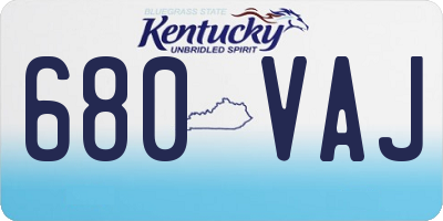 KY license plate 680VAJ