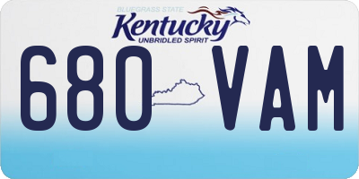 KY license plate 680VAM