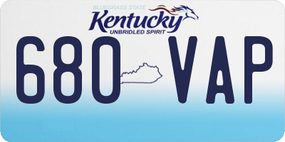 KY license plate 680VAP