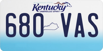KY license plate 680VAS