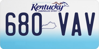 KY license plate 680VAV