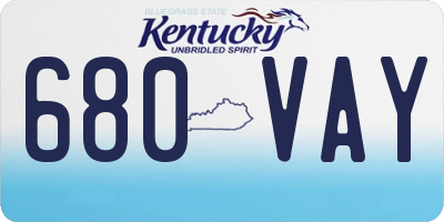 KY license plate 680VAY