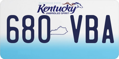 KY license plate 680VBA