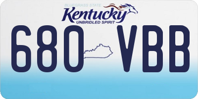 KY license plate 680VBB