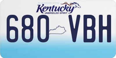 KY license plate 680VBH