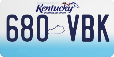 KY license plate 680VBK