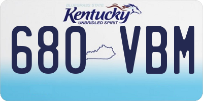 KY license plate 680VBM