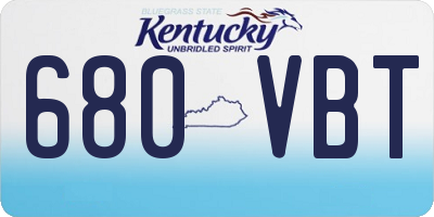 KY license plate 680VBT