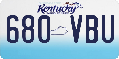 KY license plate 680VBU