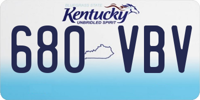 KY license plate 680VBV