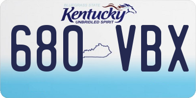 KY license plate 680VBX