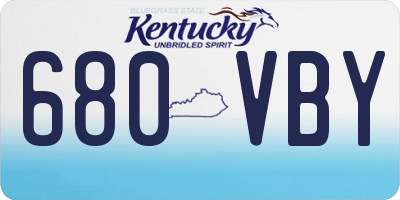 KY license plate 680VBY