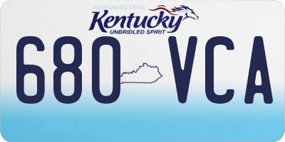 KY license plate 680VCA