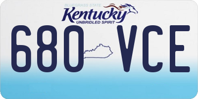KY license plate 680VCE
