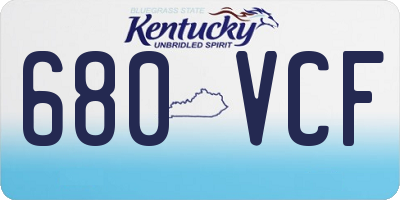 KY license plate 680VCF