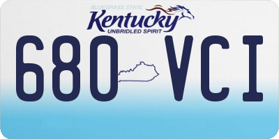 KY license plate 680VCI