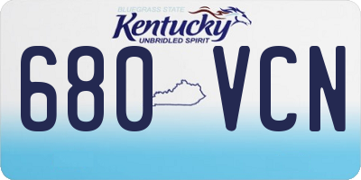 KY license plate 680VCN