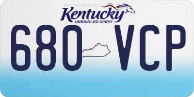 KY license plate 680VCP