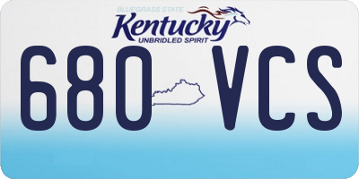 KY license plate 680VCS