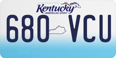 KY license plate 680VCU