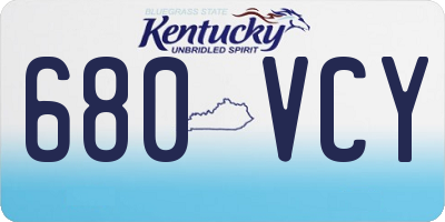 KY license plate 680VCY