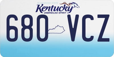 KY license plate 680VCZ