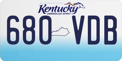KY license plate 680VDB