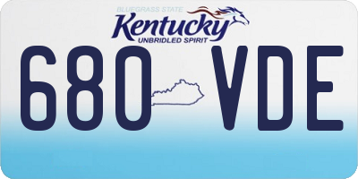 KY license plate 680VDE