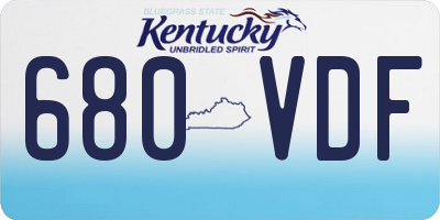 KY license plate 680VDF